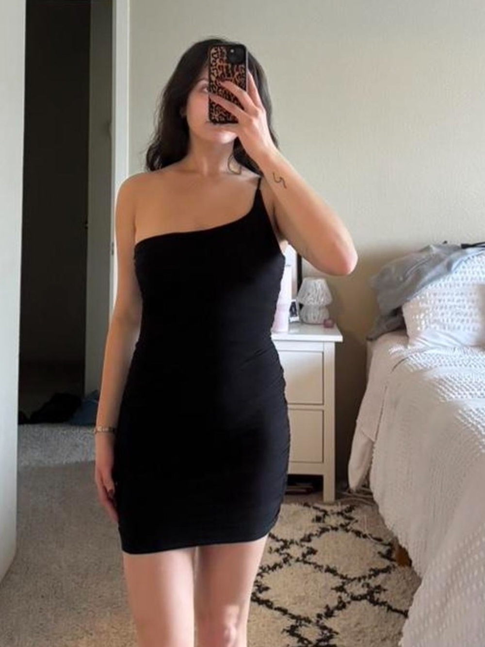 Princess Polly Black Ruched Spaghetti Strap Dress